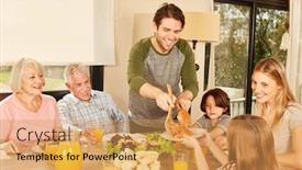  Presentation with extended family - Theme featuring extended-family-with-children background and a yellow colored foreground