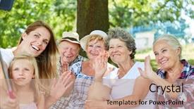  Presentation with extended family - Slides with extended family with daughter background and a  colored foreground