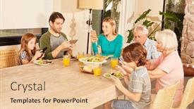  Presentation with extended family - Beautiful PPT theme featuring extended-family-with-three-generations backdrop and a lemonade colored foreground