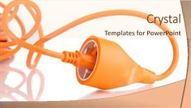  Presentation with scroll paper isolated on white - Presentation theme having extension cable isolated on white background and a  colored foreground