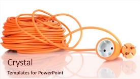  Presentation with history earth globe isolated white - Cool new PPT theme with extension cable isolated on white backdrop and a  colored foreground