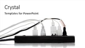  Presentation with electrical engineer surge protection - Beautiful theme featuring extension cord - loaded surge protector backdrop and a white colored foreground