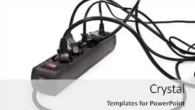  Presentation with power plugs - Cool new theme with extension cord with plugs backdrop and a  colored foreground