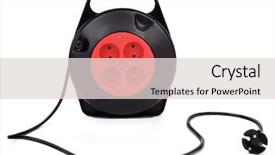  Presentation with electric cable - Slides having extension electric cable reel isolated background and a lemonade colored foreground