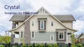  Presentation with north america - Audience pleasing slide set consisting of exterior - perfect neighborhood houses in suburb backdrop and a sky blue colored foreground