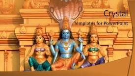  Presentation with hindu gods - Audience pleasing PPT layouts consisting of exterior architecture of hindu backdrop and a gold colored foreground