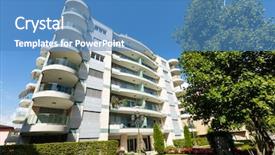  Presentation with condominium - Amazing theme having exterior elegant modern condominium backdrop and a teal colored foreground
