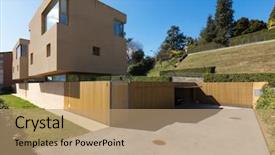  Presentation with home garden - Presentation design consisting of exterior garden and dry shadows background and a  colored foreground