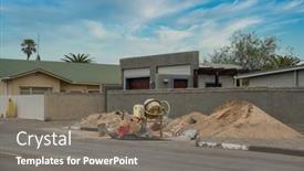  Presentation with eco friendly home renovation - Slide set with exterior-home-renovations-contractor-mixing background and a  colored foreground