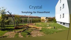  Presentation with condominium - Beautiful slides featuring exterior-modern-white-condominium-building backdrop and a light blue colored foreground