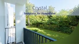  Presentation with condominium - Audience pleasing slide deck consisting of exterior-modern-white-condominium-building backdrop and a sky blue colored foreground