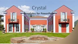  Presentation with villa - Amazing slide deck having exterior-new-villa-in-classic backdrop and a light blue colored foreground