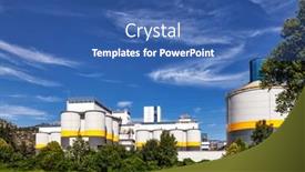  Presentation with cement - Cool new PPT theme with exterior-of-a-cement-plant backdrop and a ocean colored foreground