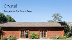  Presentation with sky blue - Audience pleasing PPT theme consisting of exterior-of-a-country-house backdrop and a light blue colored foreground