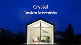  Presentation with scene - Audience pleasing PPT layouts consisting of exterior of a modern house backdrop and a dark gray colored foreground