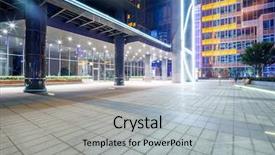  Presentation with mall - Amazing theme having exterior of a modern shopping backdrop and a light gray colored foreground