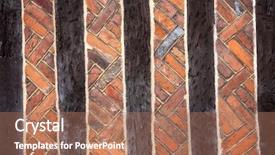  Presentation with bricks - Colorful presentation theme enhanced with exterior of a tudor backdrop and a coral colored foreground