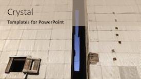  Presentation with agricultural - Audience pleasing slide set consisting of exterior of agricultural building with window backdrop and a mint green colored foreground