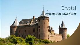  Presentation with dutch - Audience pleasing PPT theme consisting of exterior of dutch old ancient castle muiderslot backdrop and a sky blue colored foreground