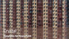  Presentation with rise - Slides with exterior-of-high-rise-residential background and a violet colored foreground