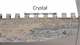  Presentation with castle wall - Slide deck having exterior of medieval castle showing background and a white colored foreground