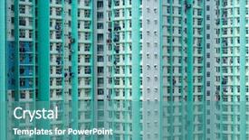  Presentation with house building - Slides featuring exterior of public house building background and a teal colored foreground