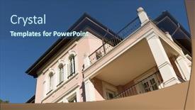  Presentation with villa - Slide set featuring exterior of villa with beautiful landscape over lugano lake background and a ocean colored foreground