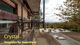  Presentation with under construction - Presentation theme consisting of exterior-old-villa-under-construction background and a tawny brown colored foreground