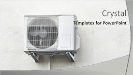  Presentation with conditioner - Colorful presentation design enhanced with exterior-unit-of-an-air backdrop and a white colored foreground