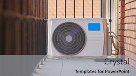  Presentation with conditioner - PPT layouts consisting of exterior-unit-of-an-air background and a light gray colored foreground