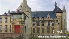  Presentation with medieval - Presentation design with exterior-view-of-a-14th background and a  colored foreground