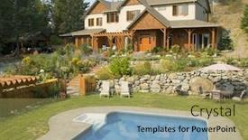  Presentation with rural home - Slide deck featuring exterior view of large home in rural setting background and a yellow colored foreground