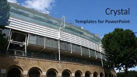  Presentation with cricket - Cool new presentation theme with exterior view of lords cricket backdrop and a teal colored foreground
