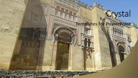  Presentation with cordoba - Presentation theme consisting of exterior view of the mosque background and a  colored foreground