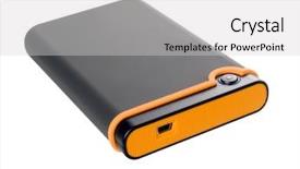  Presentation with hard disk - Presentation having external hard disk drive background and a light gray colored foreground