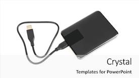  Presentation with hard disk drive - Beautiful theme featuring external hard disk drive backdrop and a white colored foreground
