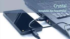  Presentation with hard disk drive - Theme consisting of external hard drive background and a ocean colored foreground