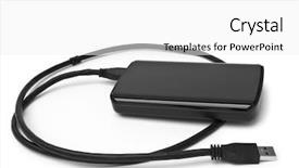  Presentation with hard disk drive - Beautiful PPT theme featuring external hard drive backdrop and a white colored foreground