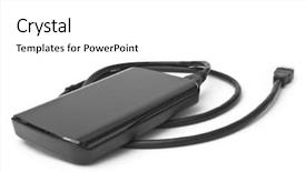  Presentation with hard disk drive - PPT layouts enhanced with external hard drive background and a white colored foreground