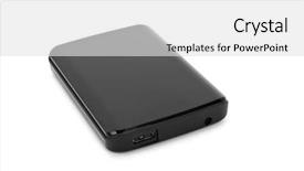 Presentation with hard disk drive - Beautiful slide deck featuring external hard drive backdrop and a white colored foreground