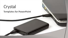  Presentation with hard disk drive - Presentation design having external hard drive background and a white colored foreground