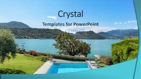  Presentation with villa - Beautiful slide set featuring external of a villa beautiful swimming pool overlooking the lake backdrop and a light blue colored foreground