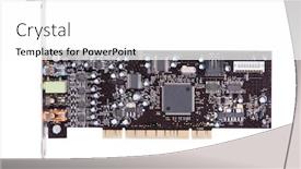  Presentation with hardware computer - PPT theme consisting of external-sound-card-isolated background and a white colored foreground