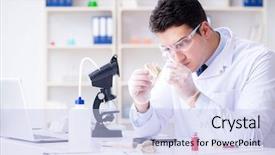  Presentation with bone fracture femur - Beautiful theme featuring paleontologist looking at extinct animal backdrop and a light blue colored foreground