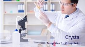  Presentation with bone - Slide deck featuring paleontologist looking at extinct animal background and a  colored foreground