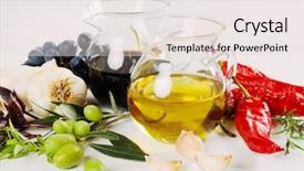  Presentation with extra virgin olive oil - Colorful PPT layouts enhanced with extra virgin olive oil backdrop and a sky blue colored foreground