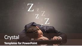  Presentation with keyboard - Presentation design featuring extra work - young businessman fell asleep background and a tawny brown colored foreground