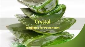  Presentation with aloe vera gel - PPT theme with extract of aloe background and a tawny brown colored foreground