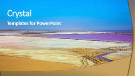  Presentation with evaporation - PPT theme consisting of ecology saline lakes - extraction of ocean salt background and a teal colored foreground