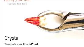  Presentation with dental extraction - Beautiful slides featuring extraction of tooth with dental backdrop and a white colored foreground